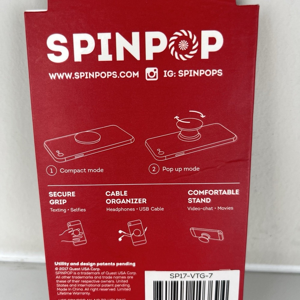 SpinPop Universal Cell Phone Holder Blue Donuts Pop Grip Organizer Stand New‎ - Picture 4 of 6